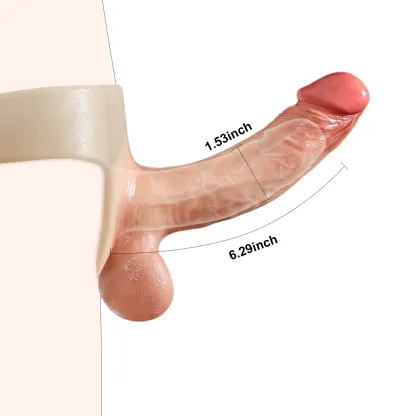 Siliconen Holle Voorbind Dildo Met Ballen