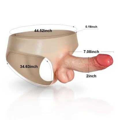 Siliconen Holle Voorbind Dildo Met Ballen