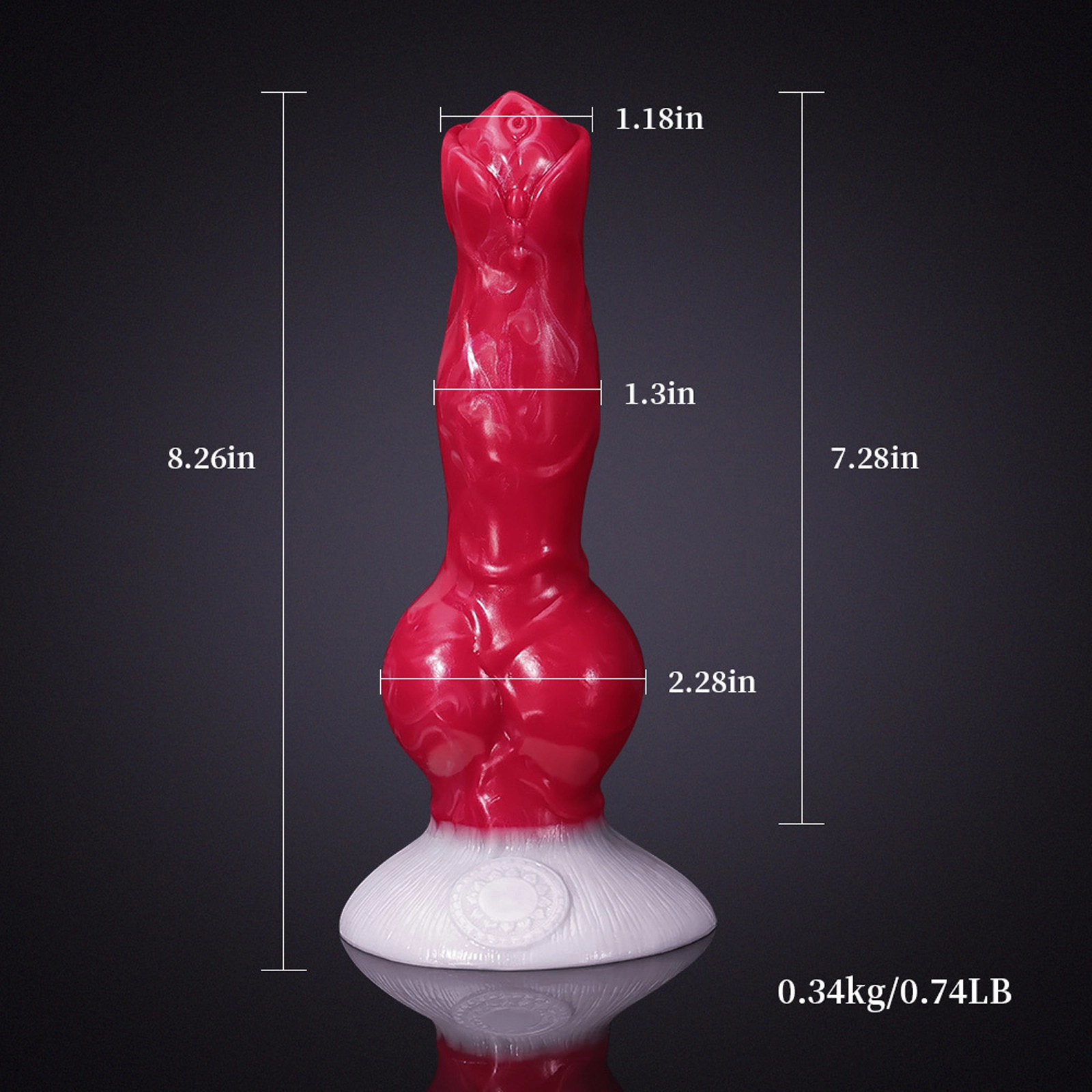Siliconen Honden Dildo met Zuignap 21 cm