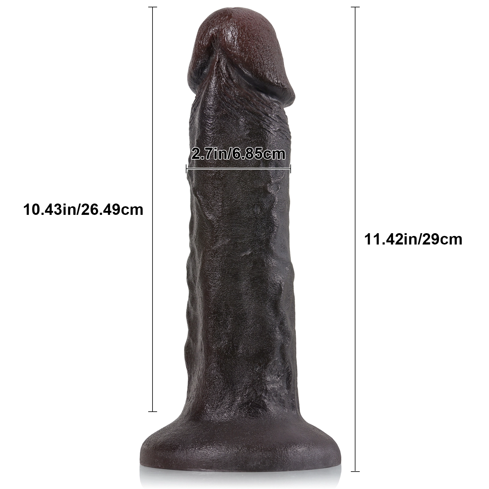 Siliconen Zuignap Big Black Dildo 39.5cm