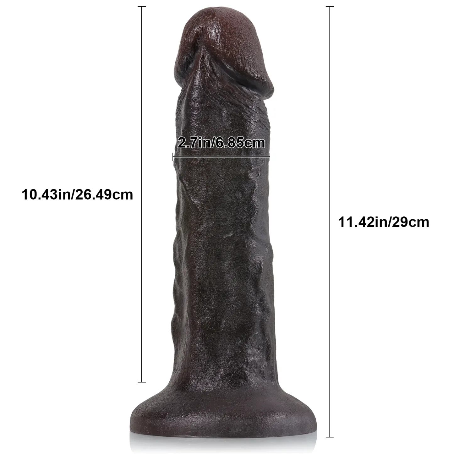 Siliconen Zuignap Big Black Dildo 39.5cm
