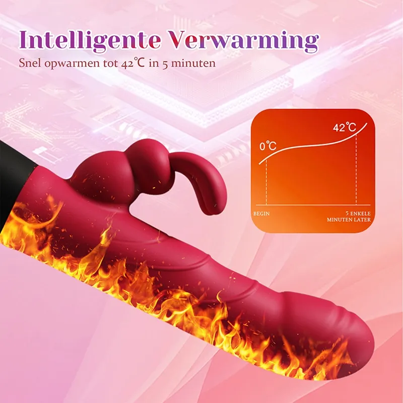 8 Frequentie Trillende & Tikkende Rabbit Stotende Vibrator