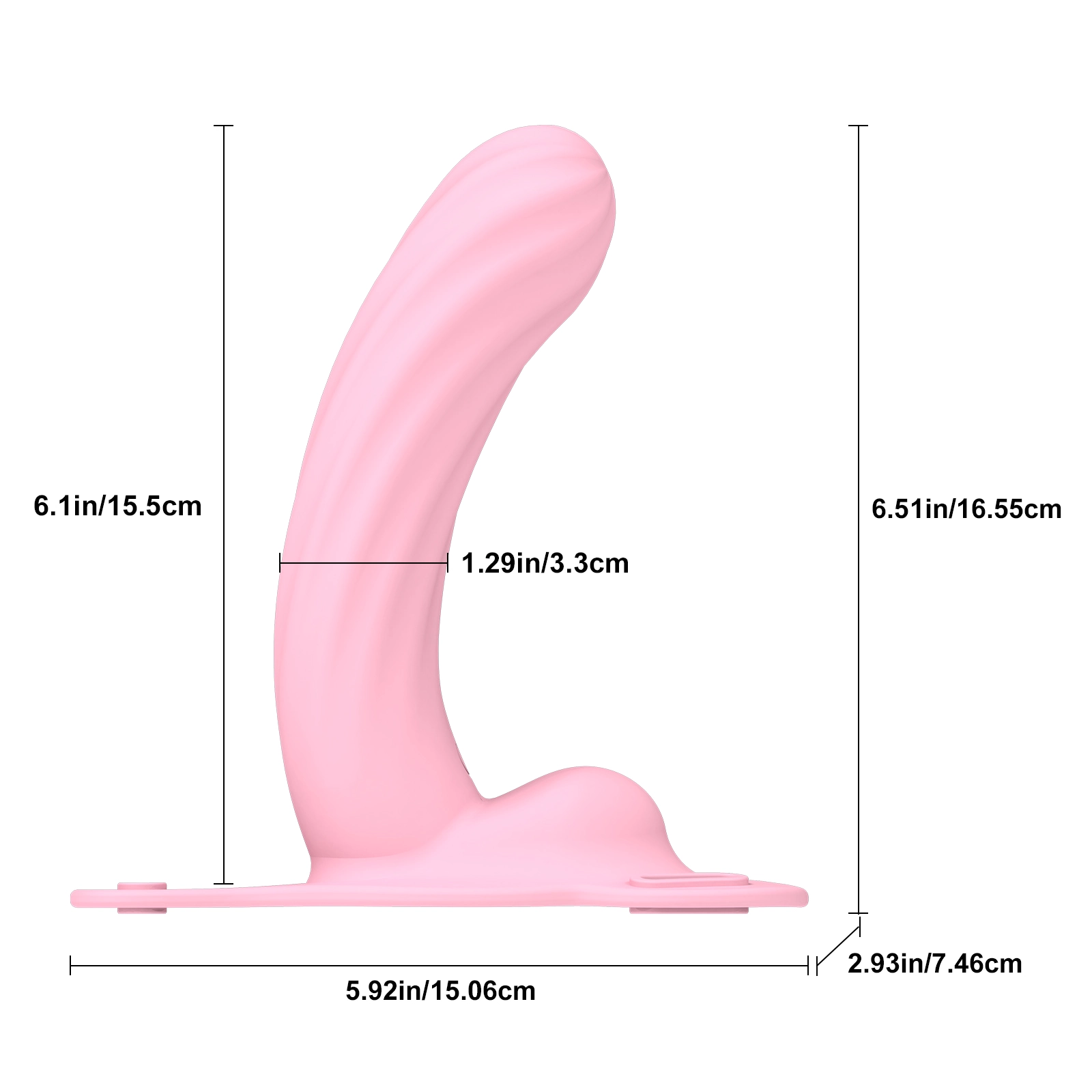 Strap-on G Spot Trillende Dildo 16.55cm