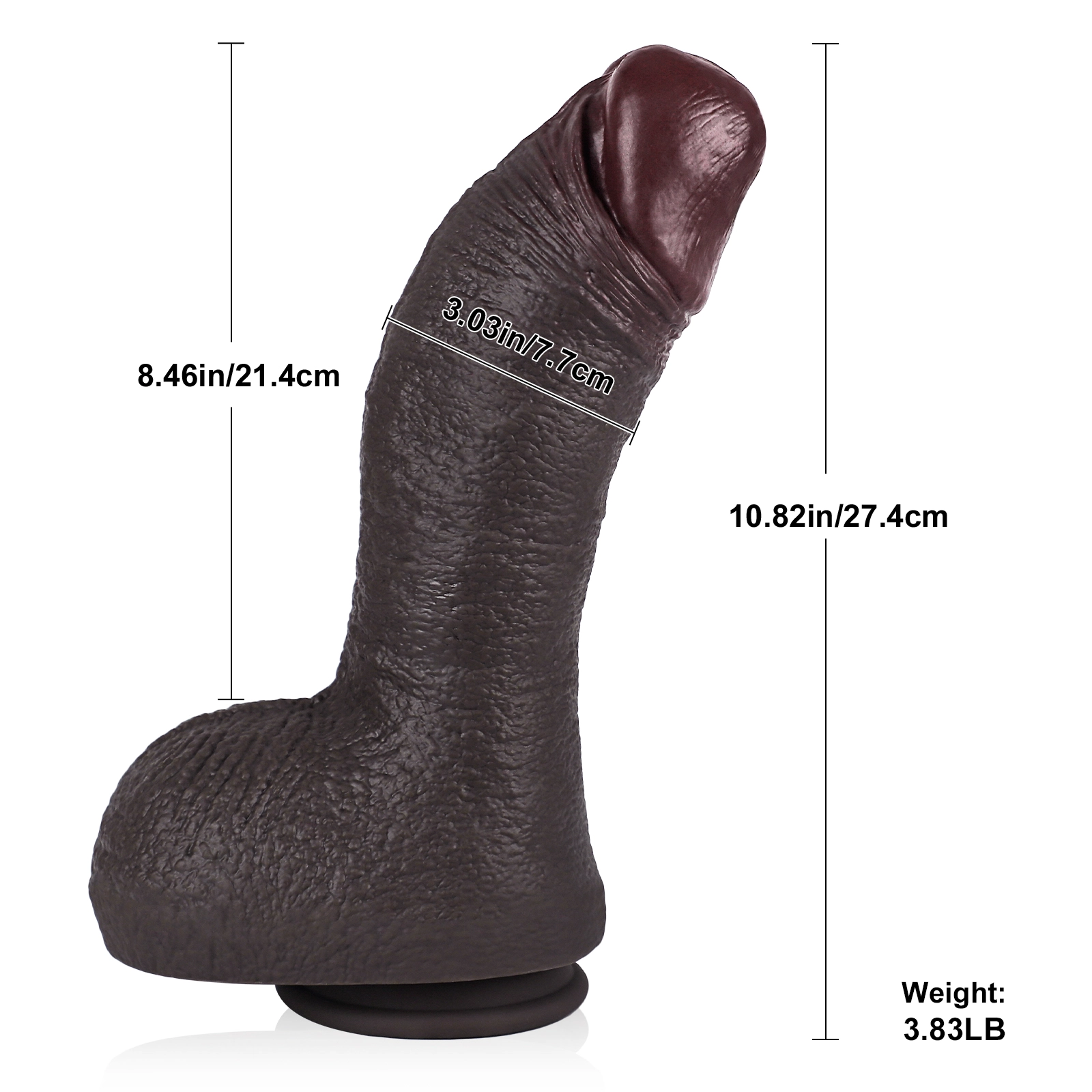 Thick Realistische Siliconen Zwarte Dildo Met Zuignap 27.4cm