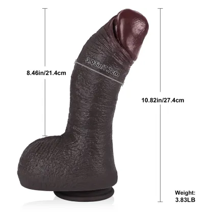 Thick Realistische Siliconen Zwarte Dildo Met Zuignap 27.4cm