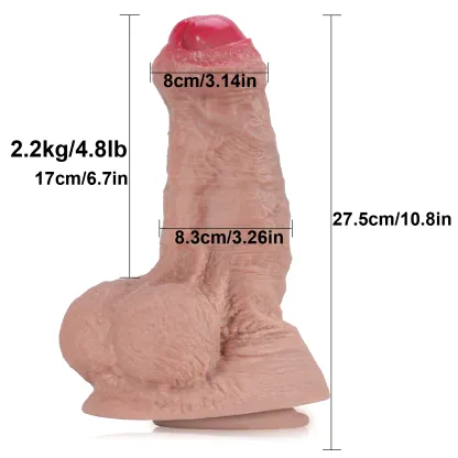 Thick Super Grote Levens Echte Dildo Met Ballen 27.5cm