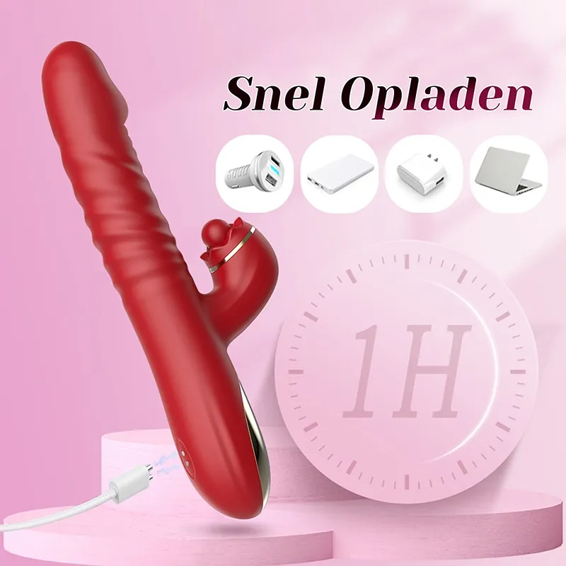 2 In1 G-spot Stimulator Duwende Vibrator Thrusting Vibrator
