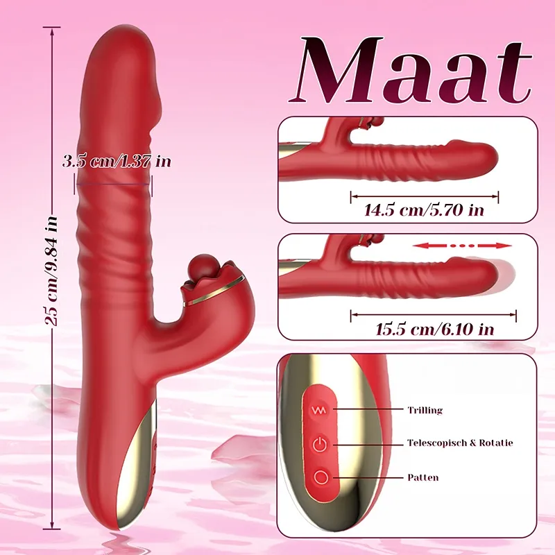 2 In1 G-spot Stimulator Duwende Vibrator Thrusting Vibrator