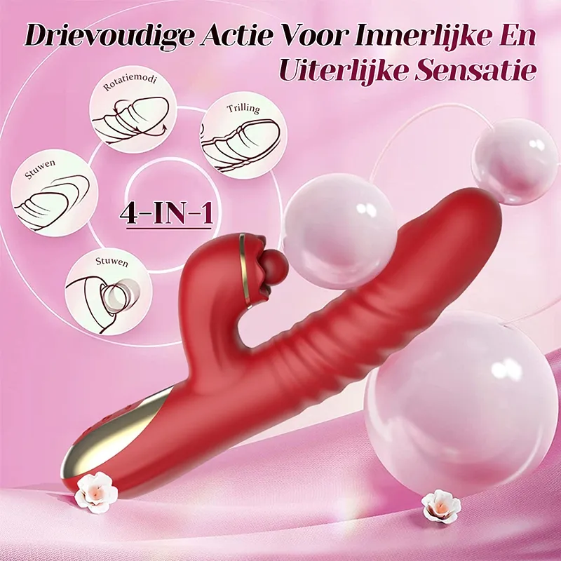 2 In1 G-spot Stimulator Duwende Vibrator Thrusting Vibrator