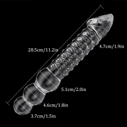 Transparent Glass Dildo 28.5 cm