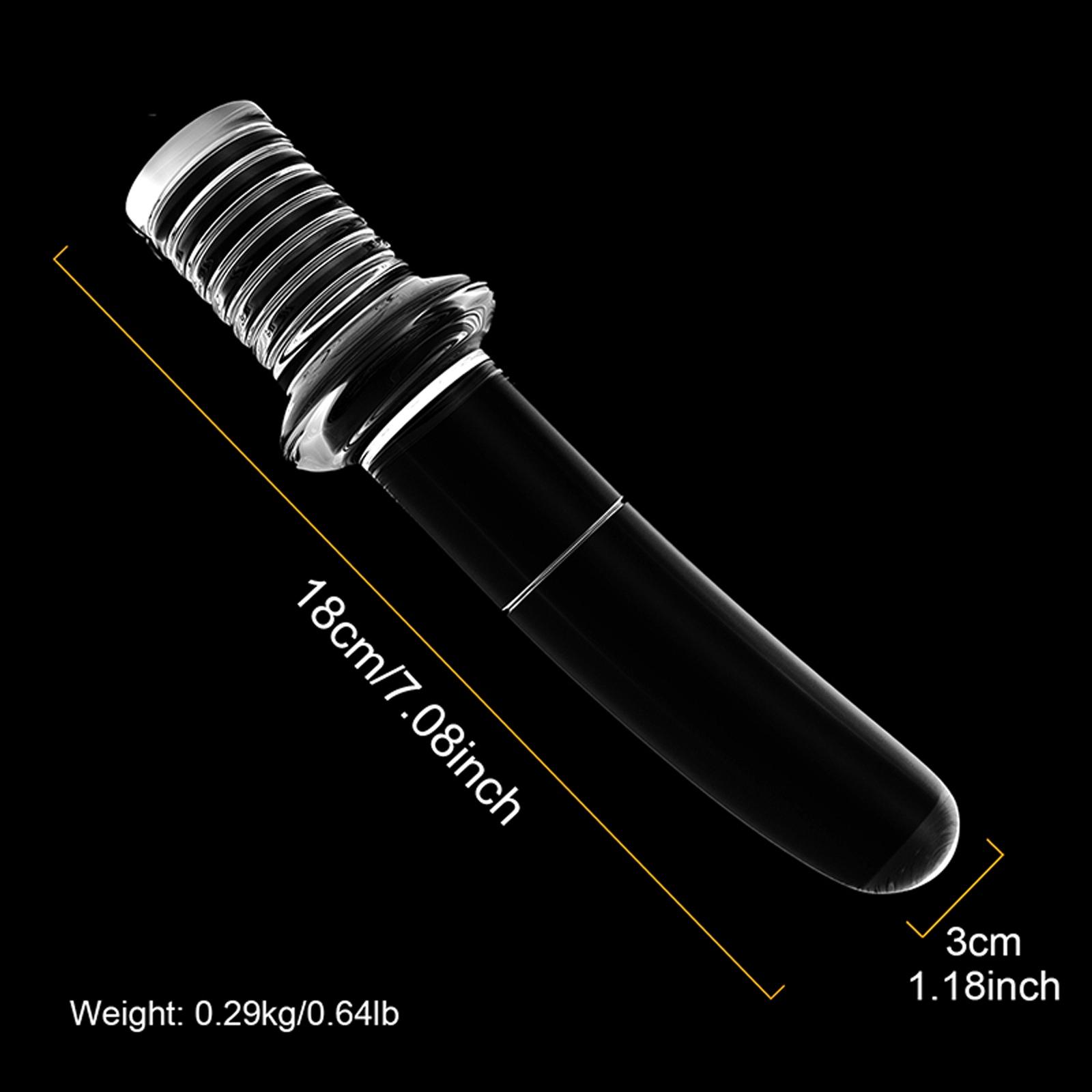 Transparent Glazen Anal Dildo 18cm