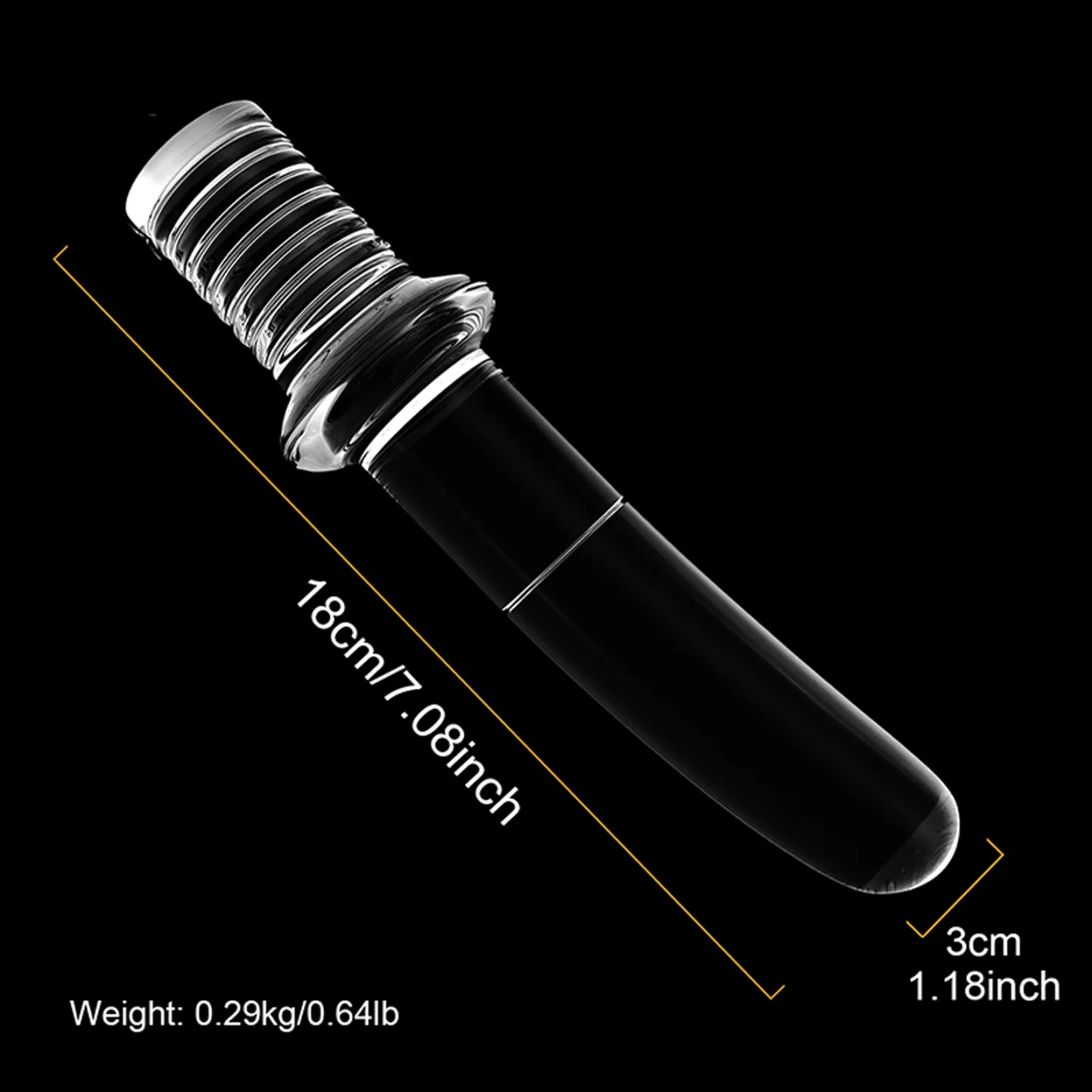 Transparent Glazen Anal Dildo 18cm