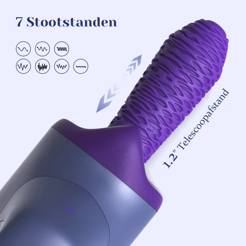 Draagbare Telescopische Vibrerende Verwarmende Seksmachine
