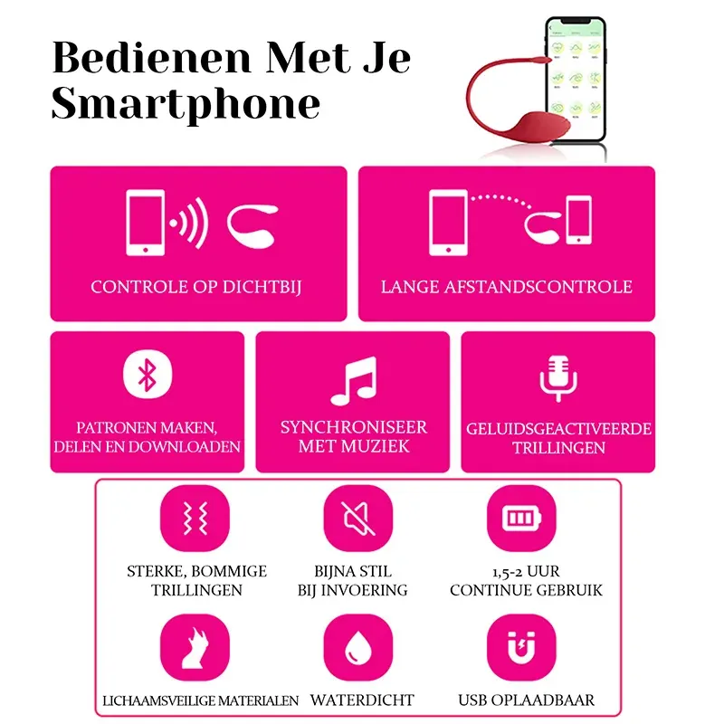 9 Vibratiestanden Waterdichte Vibrator Met APP