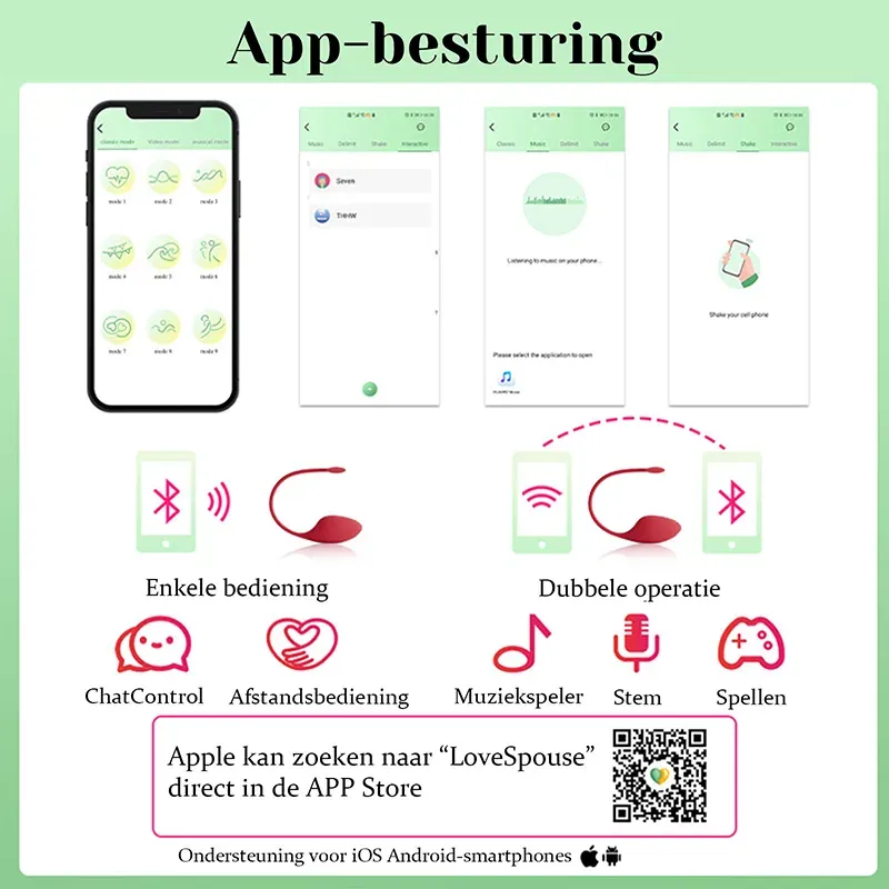 9 Vibratiestanden Waterdichte Vibrator Met APP