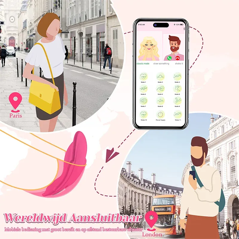 11 Vibratie Onzichtbare Draagbare Siliconen Vibrator Met APP
