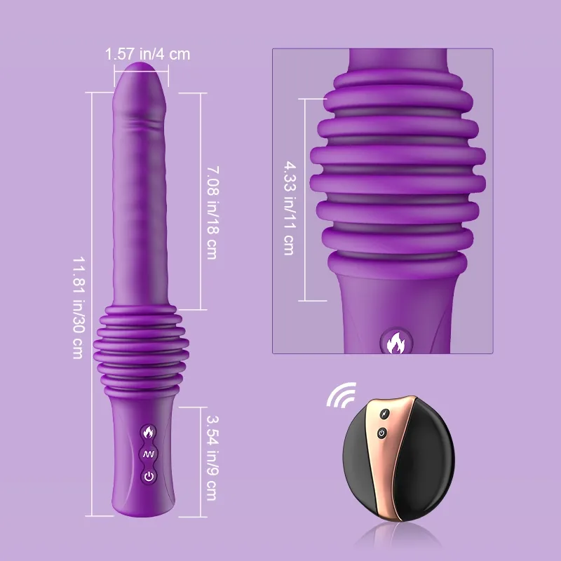 6-in-1 Draagbare Telescopische Vibrerende Verwarmde Seksmachine