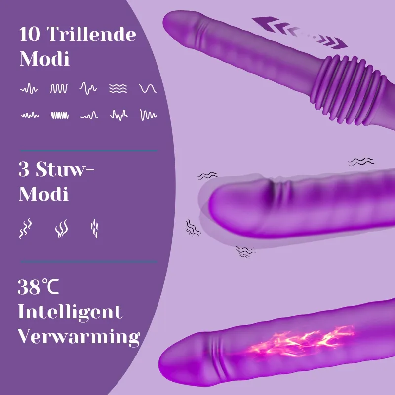6-in-1 Draagbare Telescopische Vibrerende Verwarmde Seksmachine