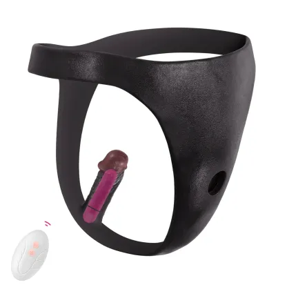Voorbind Zwarte Siliconen Anale Trillende Dildo
