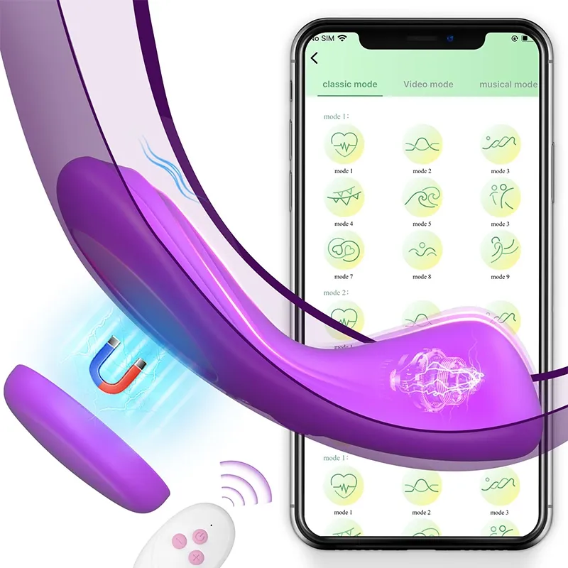 7 Vibrerende APP Remote Wearable Vibrator Met Magnetische Clip