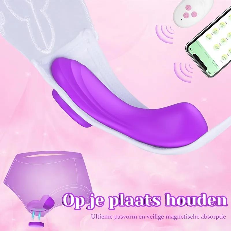 7 Vibrerende APP Remote Wearable Vibrator Met Magnetische Clip