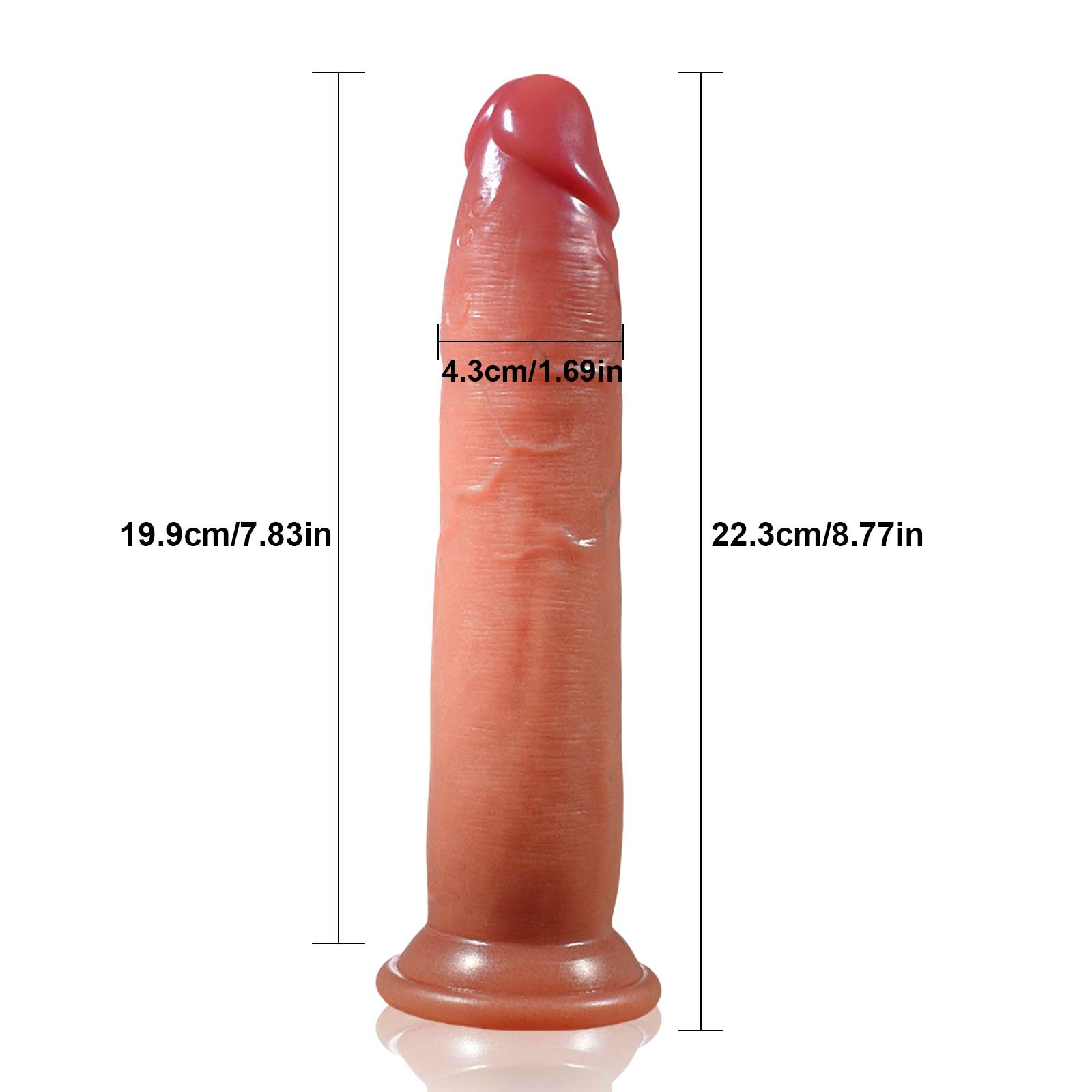 Zachte Lesbian Dildo Met Voorhuid 22.3cm