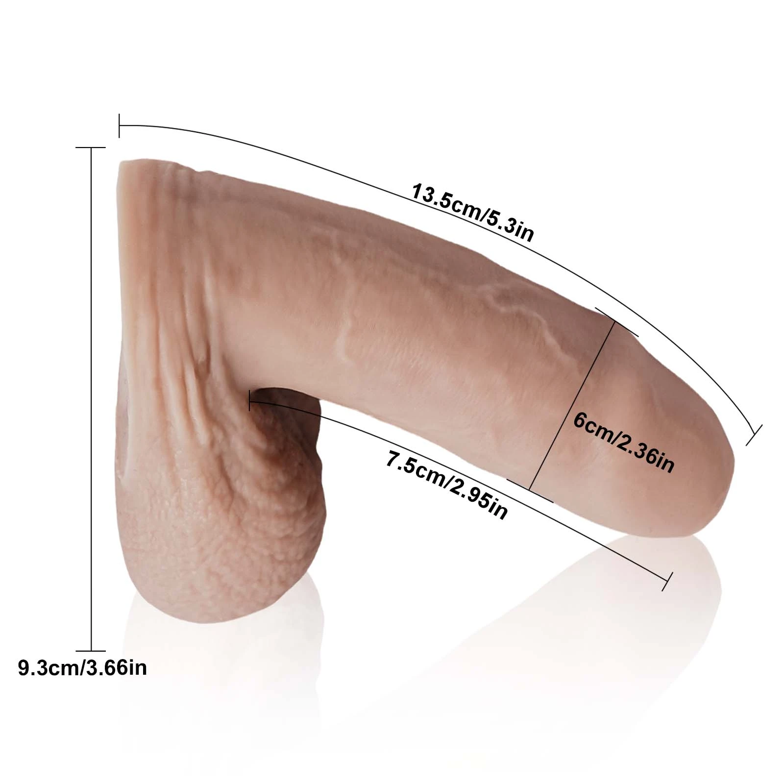 Zachte Realistische Trans Dildo Siliconen 13.4cm