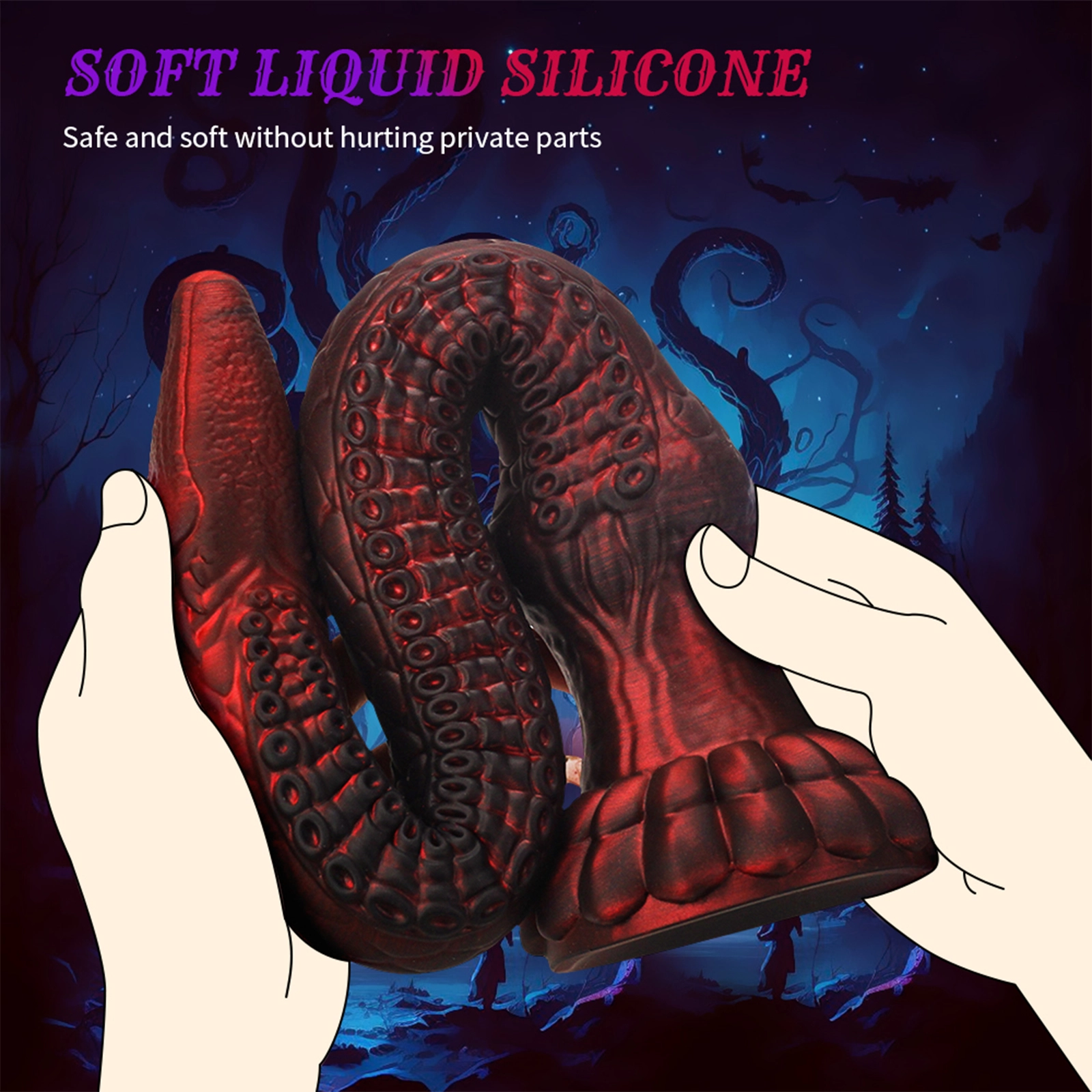 Zachte Siliconen Tentacle Monster Fantasie Dildo Met Zuignap 41.7cm