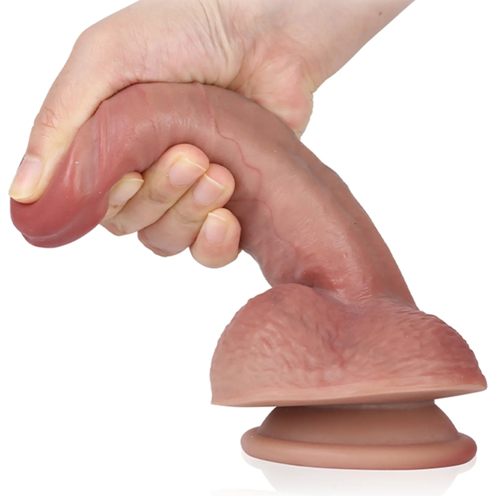 Zachte Siliconen Voorbind Dildo Met Zuignap