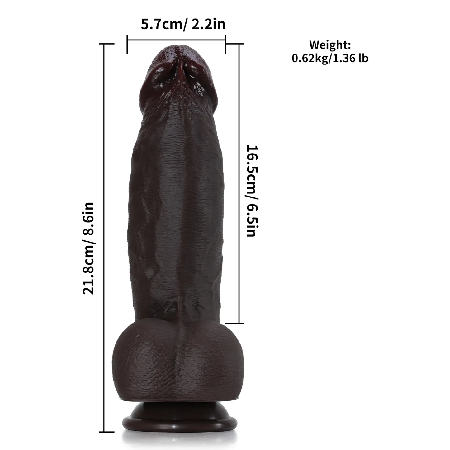 Zwart Vibrerende Realistische Stotende Dildo 21.8cm