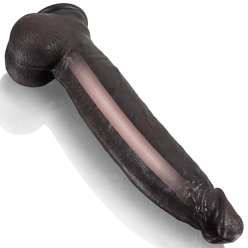 Zwart Zuignap Siliconen Realistic Dildo 30.48cm