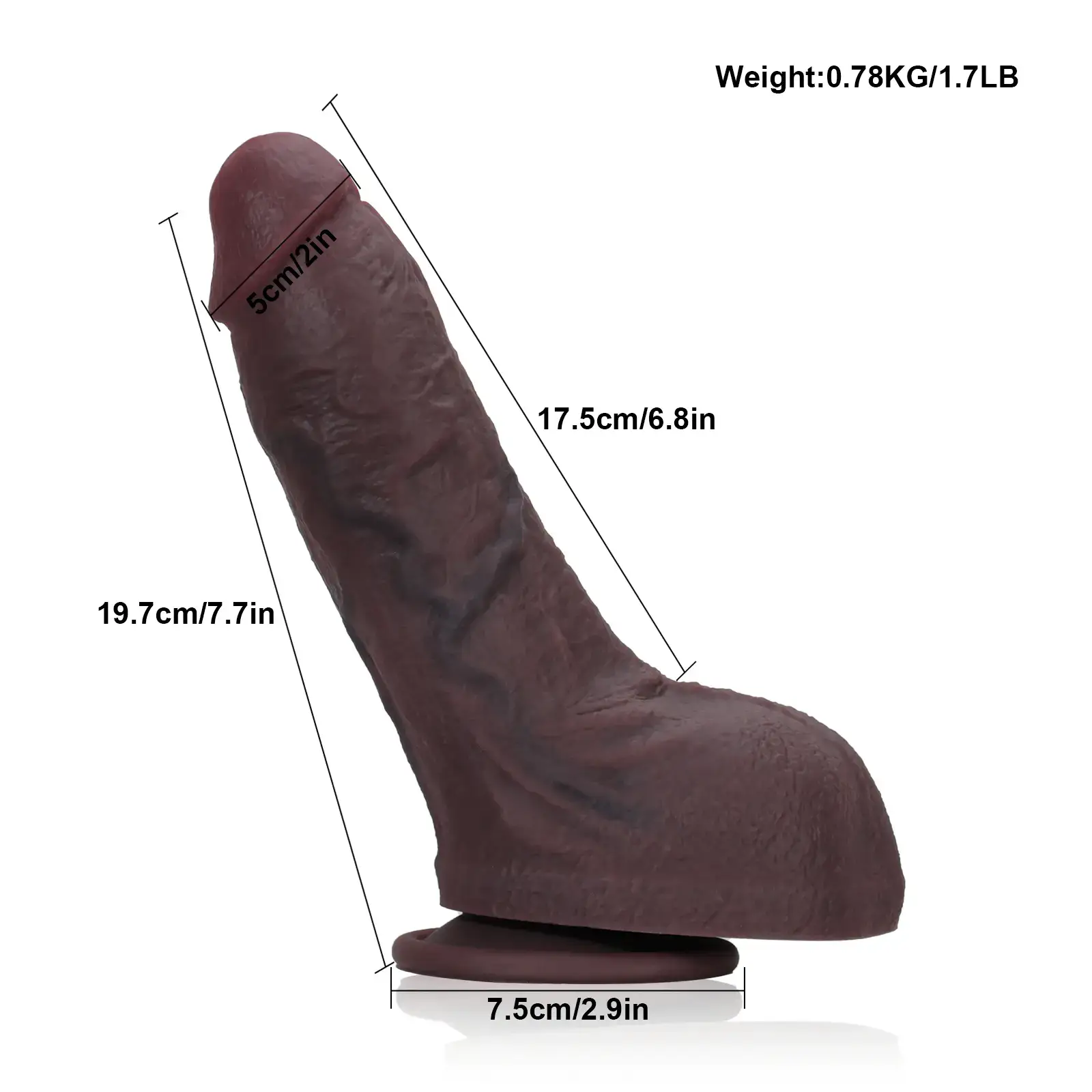 Zwarte Kleine Realistische Dildo Met Zuignap 19.7cm