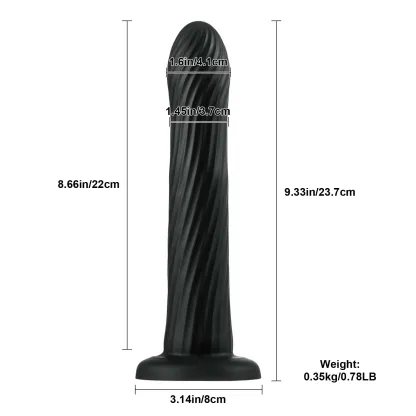 Zwarte Remote Trillende Anale Dildo Met Zuignap Mount 23.7cm
