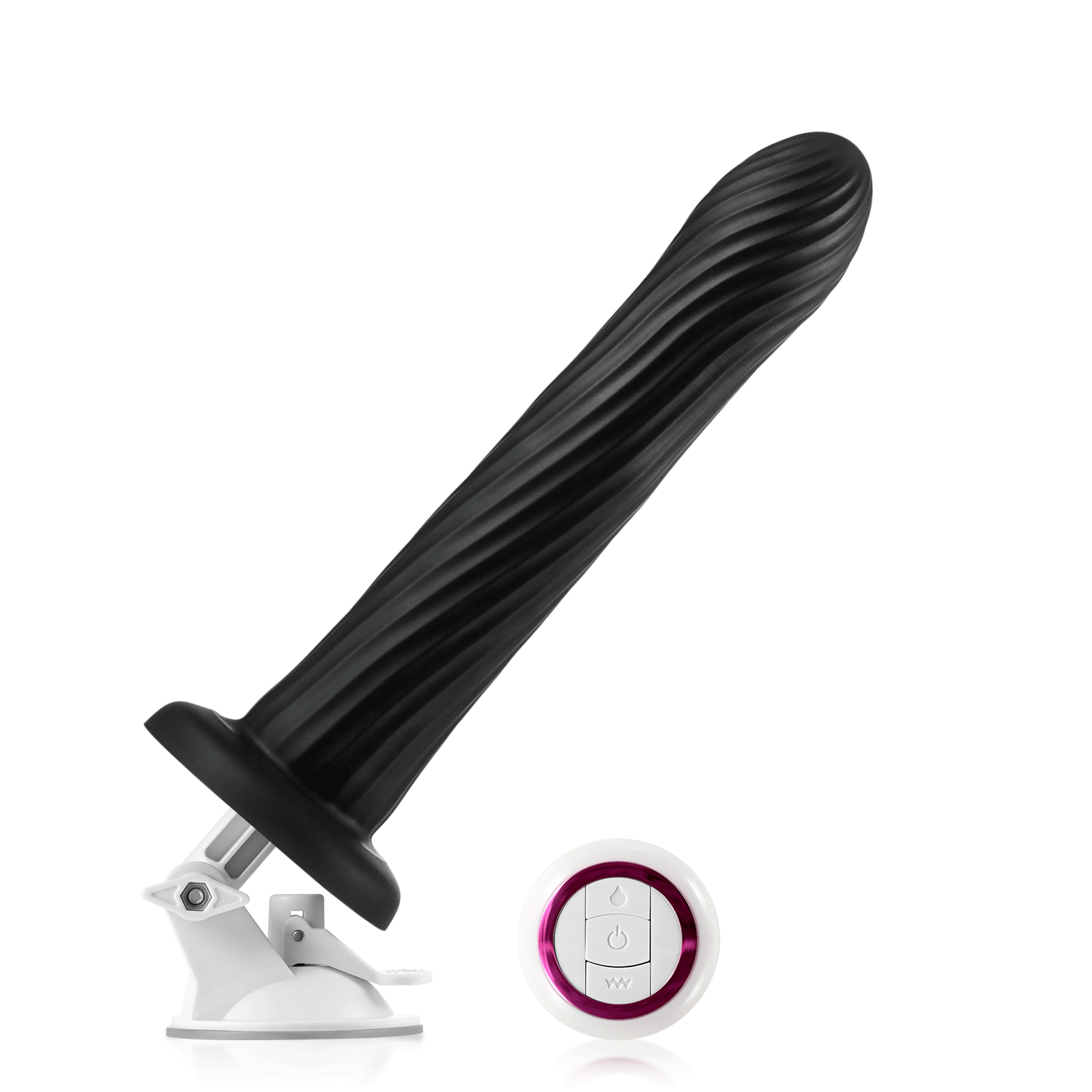 Zwarte Remote Trillende Anale Dildo Met Zuignap Mount 23.7cm