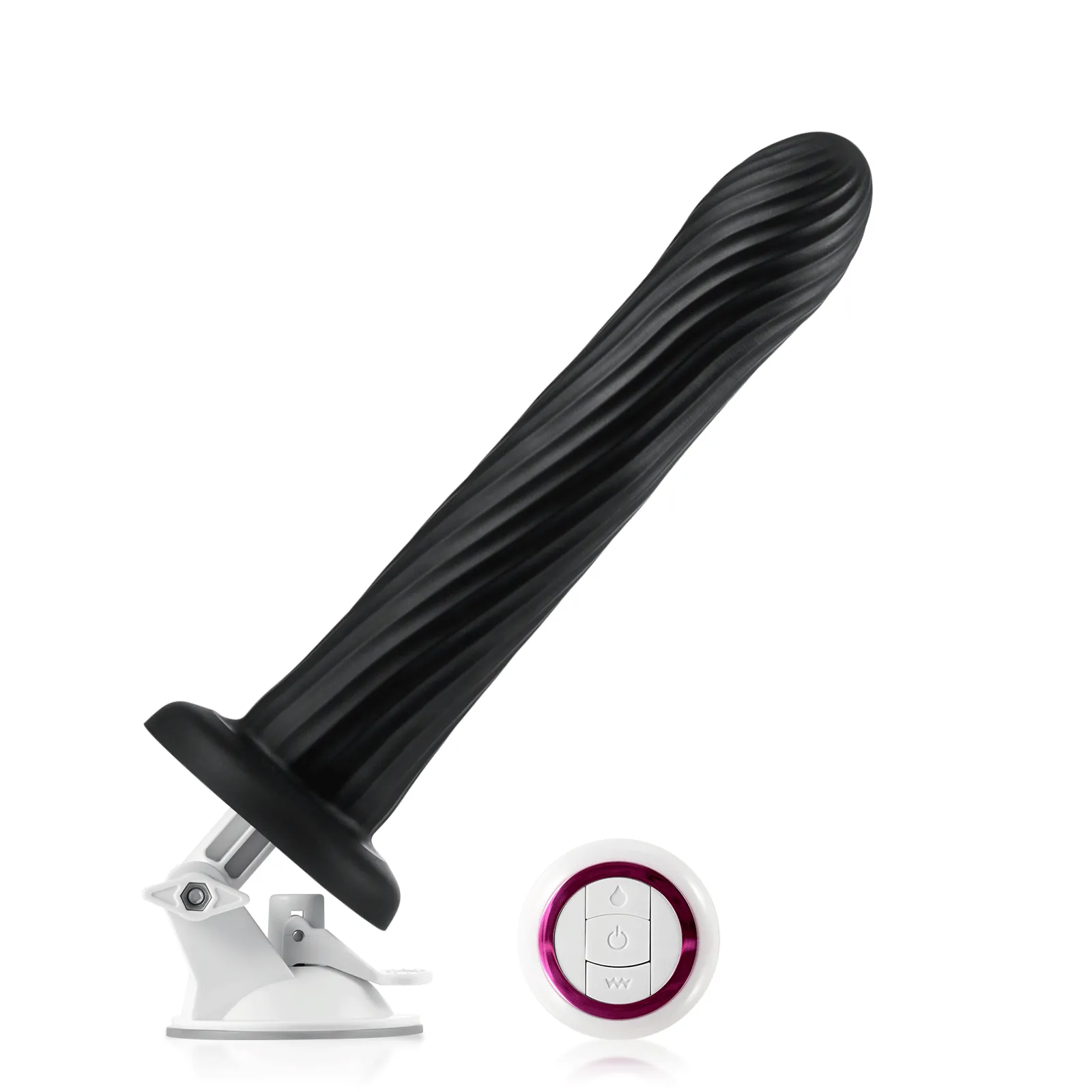 Zwarte Remote Trillende Anale Dildo Met Zuignap Mount 23.7cm
