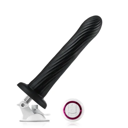 Zwarte Remote Trillende Anale Dildo Met Zuignap Mount 23.7cm