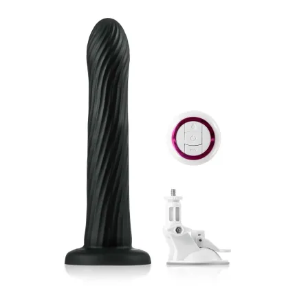 Zwarte Remote Trillende Anale Dildo Met Zuignap Mount 23.7cm