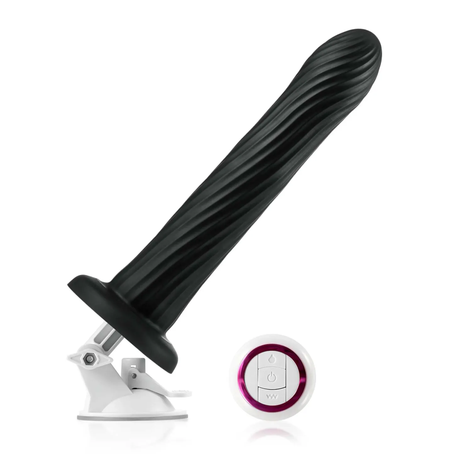 Zwarte Remote Trillende Anale Dildo Met Zuignap Mount 23.7cm
