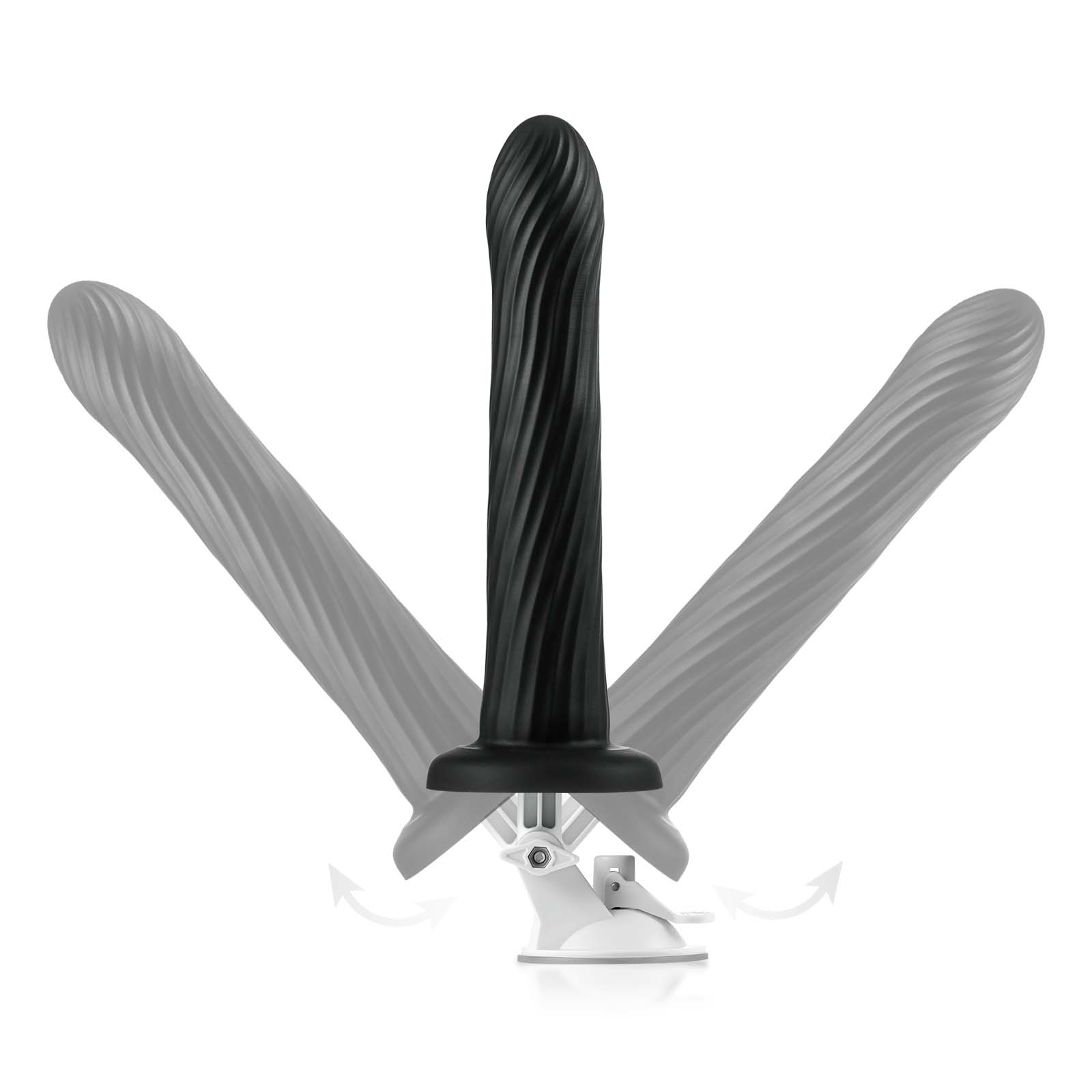Zwarte Remote Trillende Anale Dildo Met Zuignap Mount 23.7cm