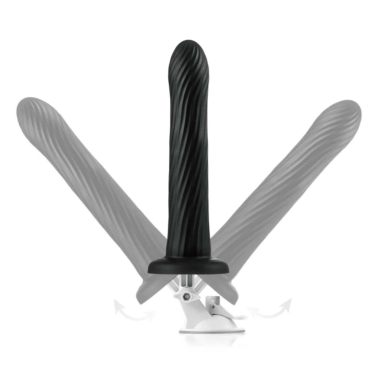 Zwarte Remote Trillende Anale Dildo Met Zuignap Mount 23.7cm
