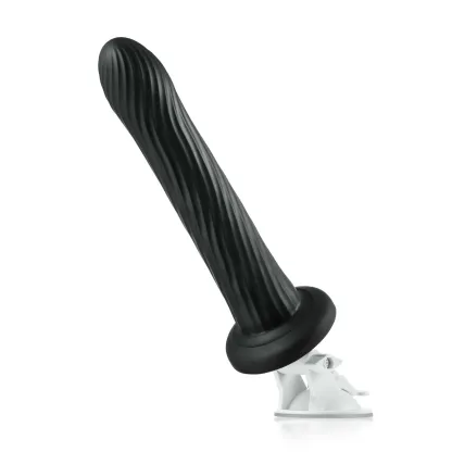 Zwarte Remote Trillende Anale Dildo Met Zuignap Mount 23.7cm