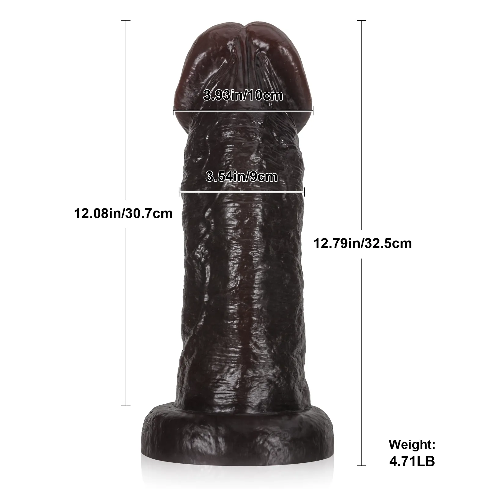 Zwarte Reuze Thick Lange Levensechte Zuignap Dildo 32.5cm