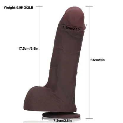 Zwarte Siliconen Grote Dildo Zuignap 23cm