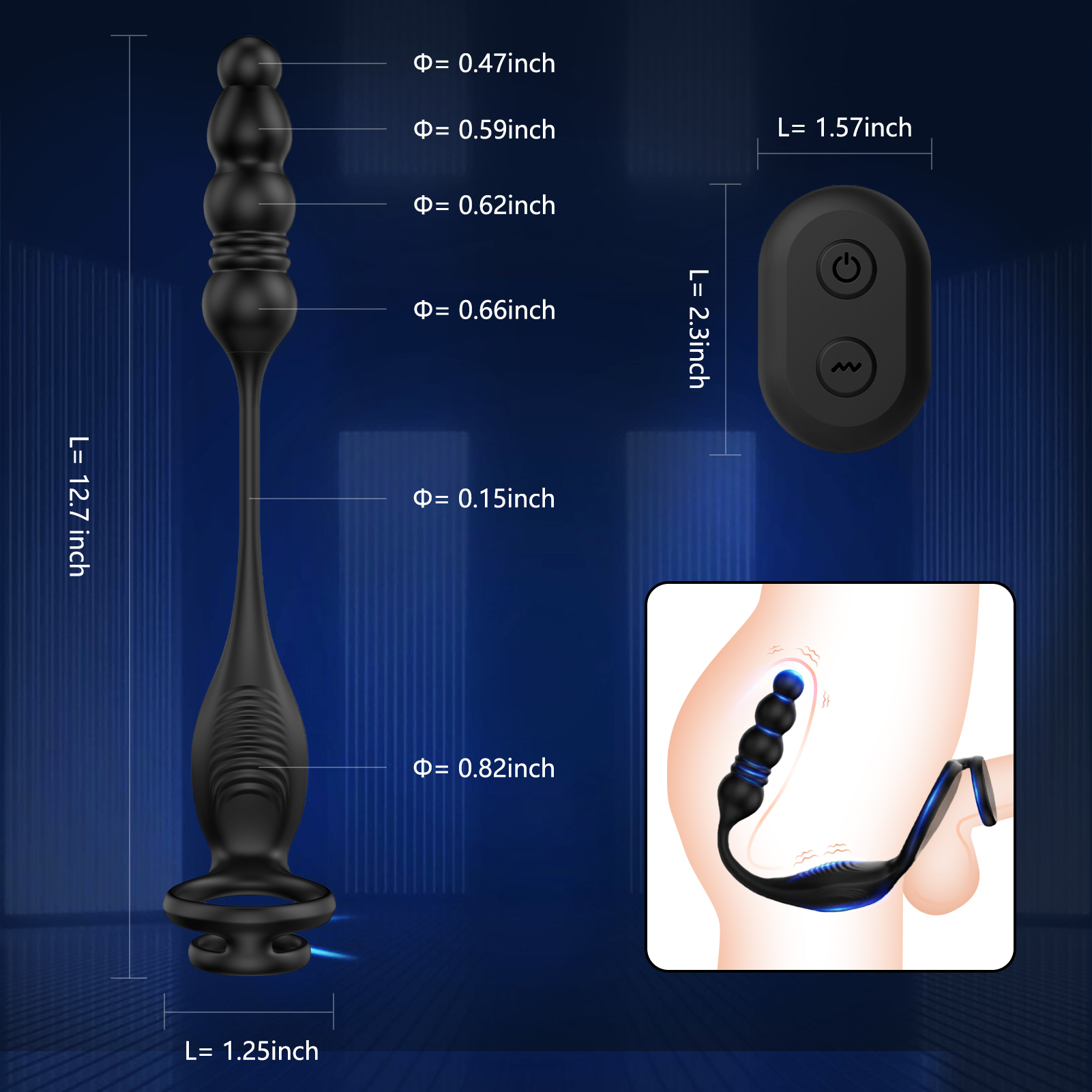 3-in-1 Anale Kralen met Vibrerende Massage Ring