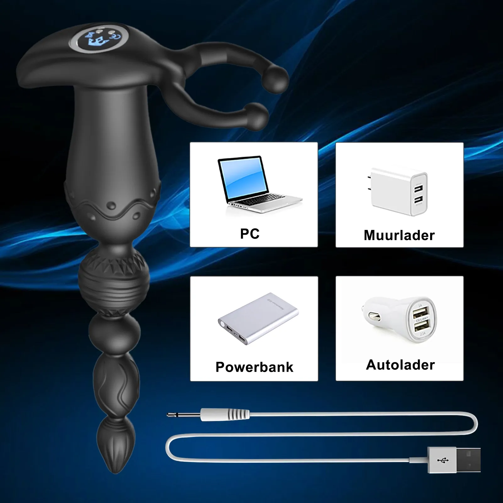 3-in-1 Multifunctionele Anale Kralen met APP Interactie