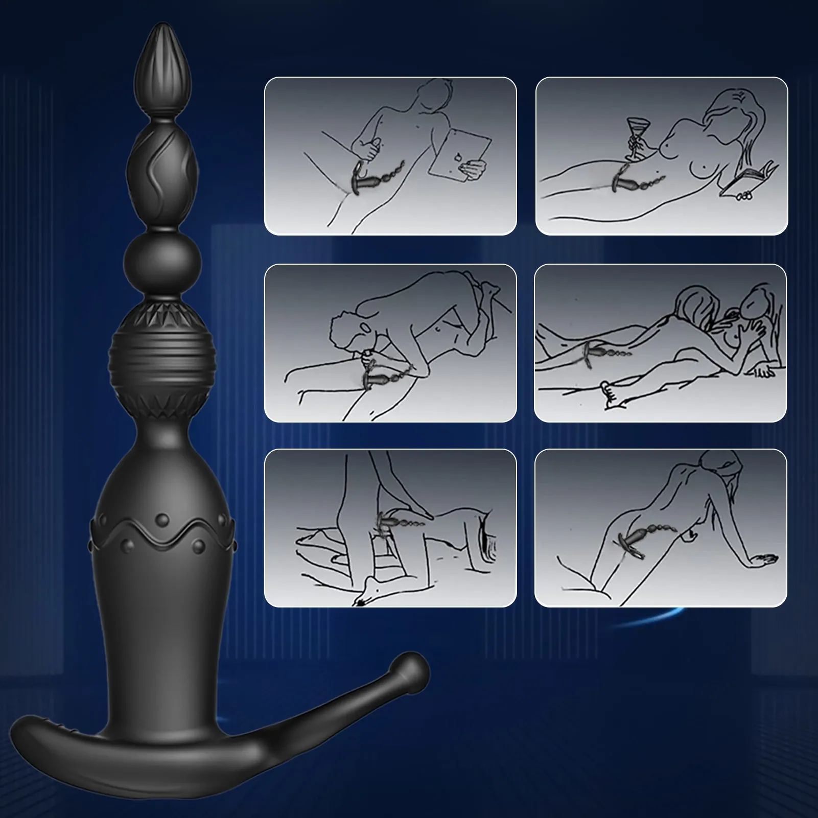 3-in-1 Multifunctionele Anale Kralen met APP Interactie