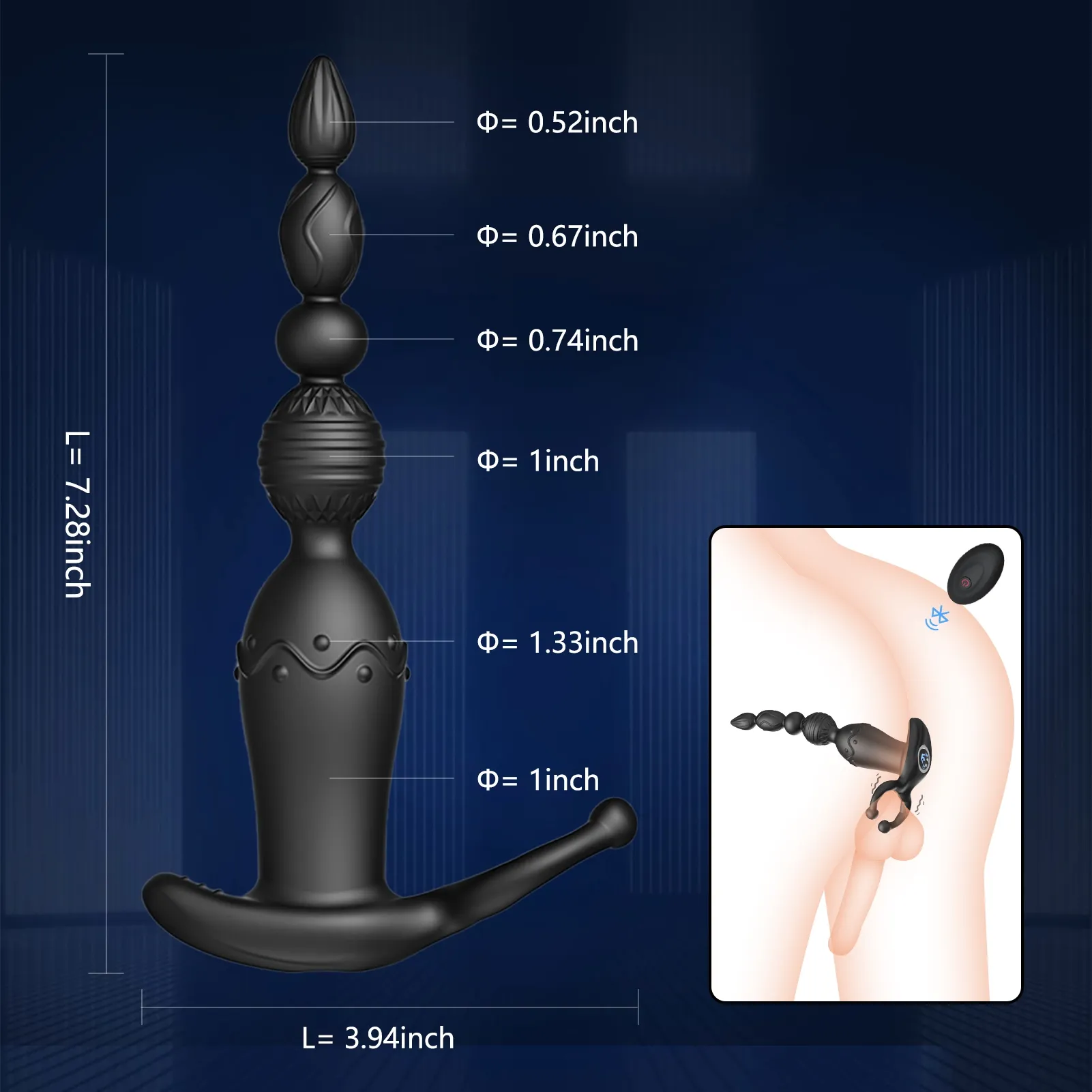 3-in-1 Multifunctionele Anale Kralen met APP Interactie