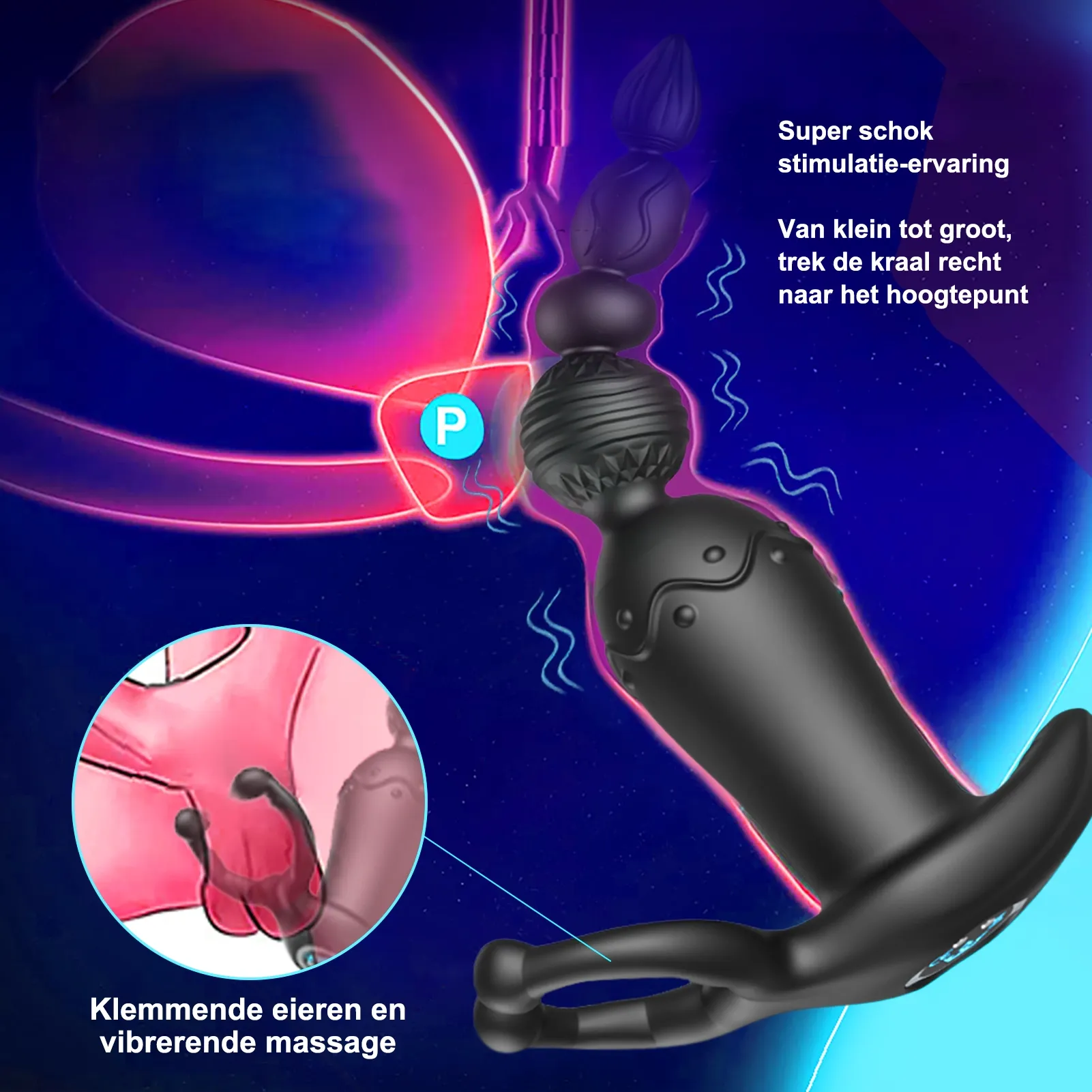 3-in-1 Multifunctionele Anale Kralen met APP Interactie