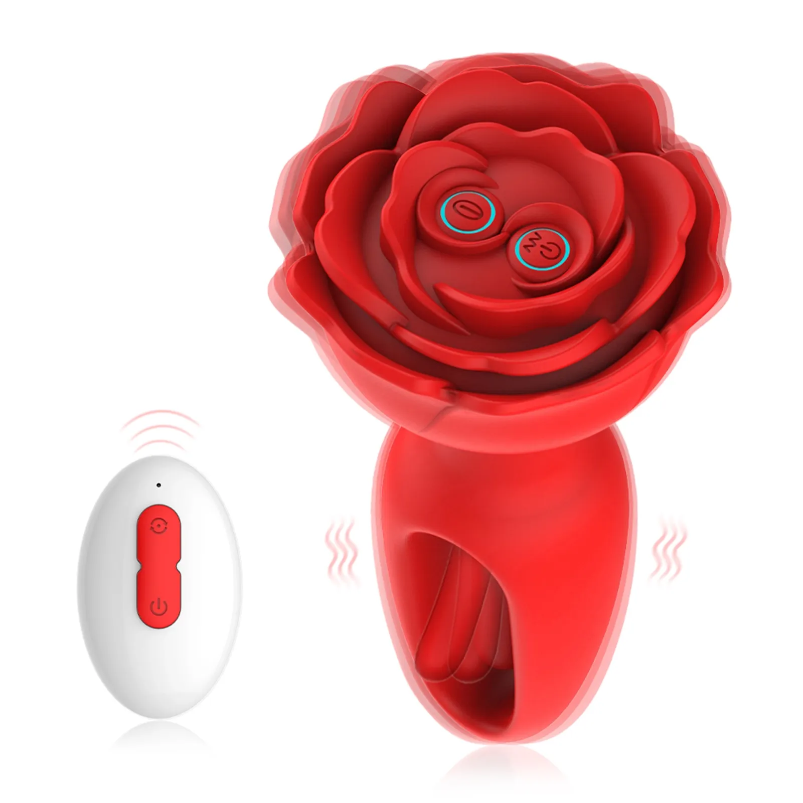 9 Trillings- & Klopmodi Afstandsbediening Rozen Buttplug