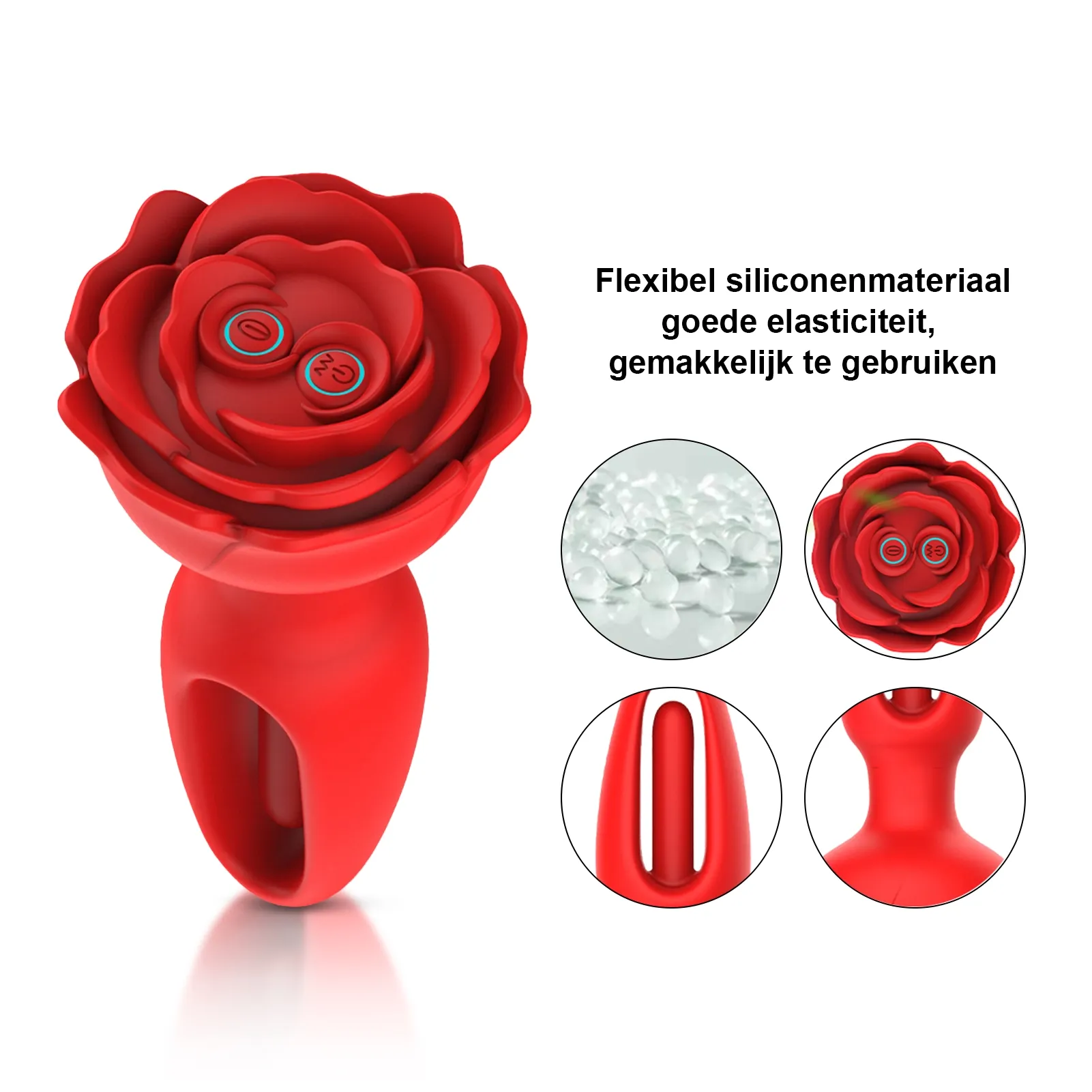 9 Trillings- & Klopmodi Afstandsbediening Rozen Buttplug
